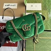 Bagsaaa Gucci GG Marmont Small Shoulder Bag Green Velvet ‎443497 - 26x15x7cm - 3