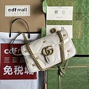 Bagsaaa Gucci Small Marmont White Leather - 26*13*6CM - 1