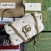 Bagsaaa Gucci Small Marmont White Leather - 26*13*6CM - 4