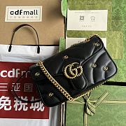 Bagsaaa Gucci Small Marmont Black Leather - 26*13*6CM - 1