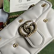 	 Bagsaaa Gucci Mini Marmont White Leather - 22*13*6cm - 3