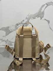 Bagsaaa Prada Re-Nylon and shearling backpack in beige - 25x20.5x11.5cm - 6