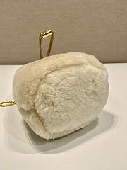 Bagsaaa Prada Ecru Shearling Mini-pouch In Beige - 9.5x9x6cm - 4