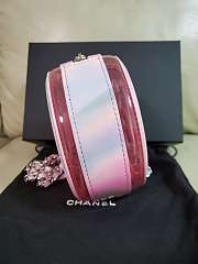 Bagsaaa Chanel Multicolor Patent Calfskin and PVC Filigree Round Clutch with Chain Silver Hardware - 12x12x5.5cm - 3