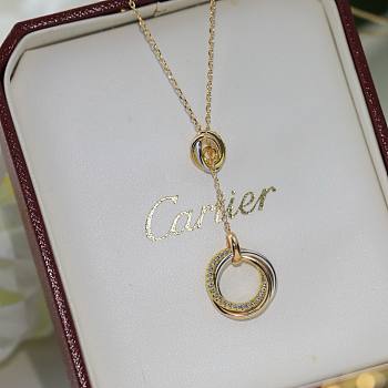 Bagsaaa Cartier Trinity 18K White Gold and Diamond Necklace