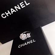 Bagsaaa Chanel Flower Crystal Silver Ring - 5