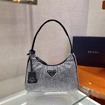 Bagsaaa Prada Satin mini-bag with crystals in black - 22x17x6cm