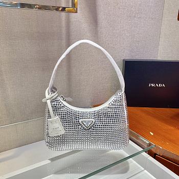 	 Bagsaaa Prada Satin mini-bag with crystals in white - 22x17x6cm