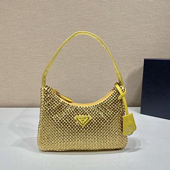 	 Bagsaaa Prada Satin mini-bag with crystals in yellow - 22x17x6cm