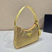 	 Bagsaaa Prada Satin mini-bag with crystals in yellow - 22x17x6cm - 3