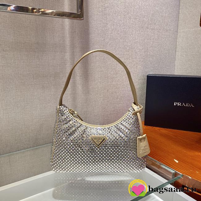 	 Bagsaaa Prada Satin mini-bag with crystals in beige - 22x17x6cm - 1