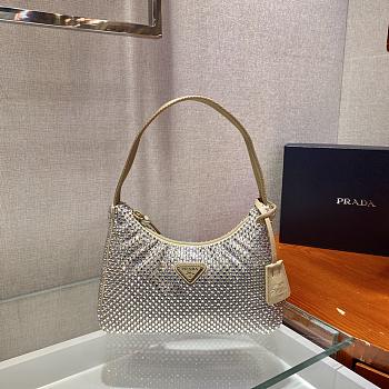 	 Bagsaaa Prada Satin mini-bag with crystals in beige - 22x17x6cm