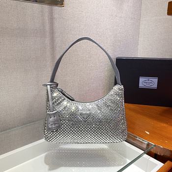 	 Bagsaaa Prada Satin mini-bag with crystals in silver - 22x17x6cm