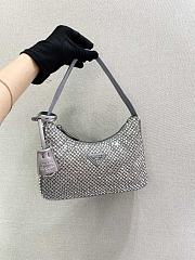 	 Bagsaaa Prada Satin mini-bag with crystals in silver - 22x17x6cm - 2