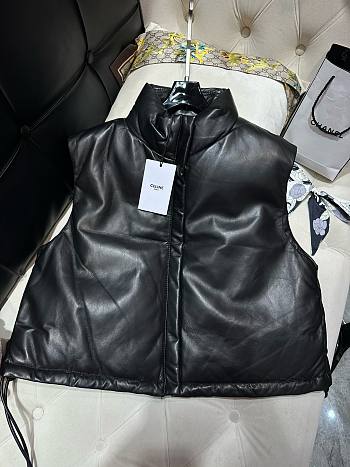 Bagsaaa Celine Leather Down Black Jacket