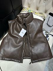 	 Bagsaaa Celine Leather Down Brown Jacket - 4