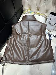 	 Bagsaaa Celine Leather Down Brown Jacket - 3