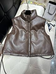 	 Bagsaaa Celine Leather Down Brown Jacket - 1