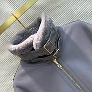 Bagsaaa Fendi Biker Leather Jacket In Grey - 3