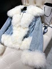 Bagsaaa Balenciaga Biker Jacket Denim With Shearling - 2