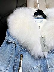 	 Bagsaaa Balenciaga Biker Jacket Denim With Shearling 02 - 3