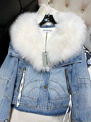 	 Bagsaaa Balenciaga Biker Jacket Denim With Shearling 02 - 6