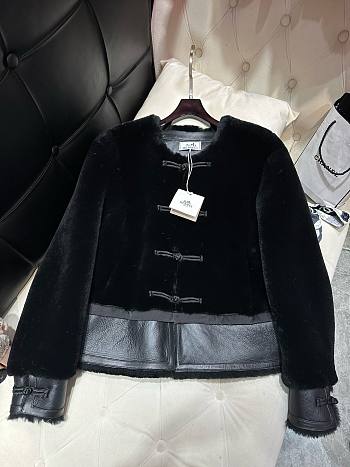 Bagsaaa Hermes Shearling Black Jacket