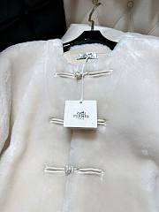 	 Bagsaaa Hermes Shearling White Jacket - 2