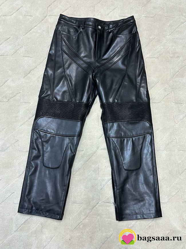 	 Bagsaaa Balenciaga Biker Leather Pant In Black - 1
