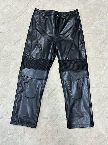 	 Bagsaaa Balenciaga Biker Leather Pant In Black