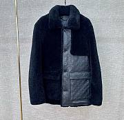 Bagsaaa Louis Vuitton Leather and Shearling Jacket In Black - 1
