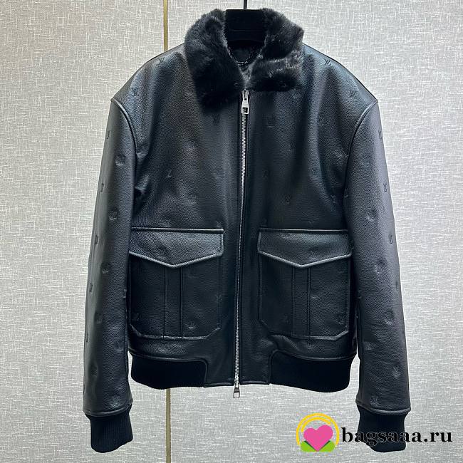 Bagsaaa Louis Vuitton Leather Jacket In Black - 1