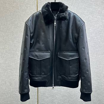 Bagsaaa Louis Vuitton Leather Jacket In Black