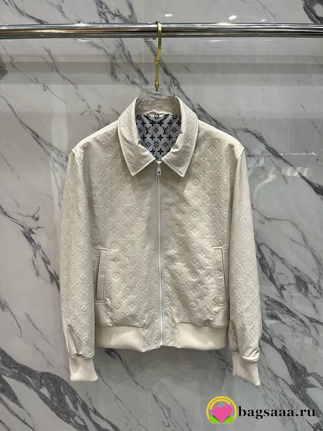 Bagsaaa Louis Vuitton Monogram Leather Jacket in white - 1