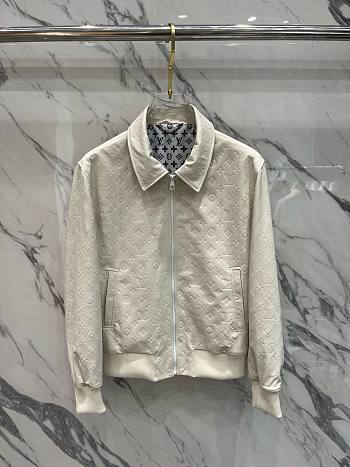 Bagsaaa Louis Vuitton Monogram Leather Jacket in white