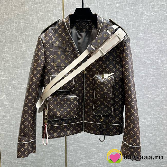 Bagsaaa Louis Vuitton Monogram Leather Jacket in brown - 1