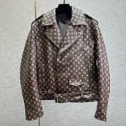 Bagsaaa Louis Vuitton Biker Leather Monogram Jacket In Brown - 1