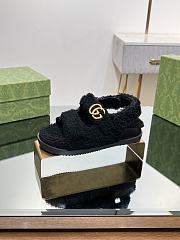 Bagsaaa Gucci Black Shearling Sandals - 5