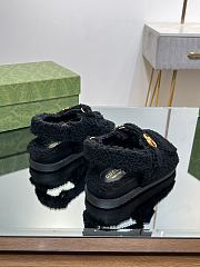 Bagsaaa Gucci Black Shearling Sandals - 4