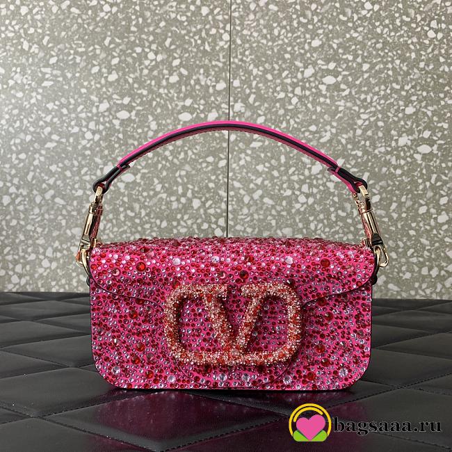 Bagsaaa Valentino Garavani Mini loco Pink crystal - 19x10.5x5cm - 1