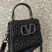 Bagsaaa Valentino Mini Vsling Bag With Sparkling Embroidery In Black - 13.5cm - 5