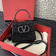 Bagsaaa Valentino Mini Vsling Bag With Sparkling Embroidery In Black - 13.5cm - 2