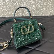 	 Bagsaaa Valentino Mini Vsling Bag With Sparkling Embroidery In Green - 13.5cm - 6