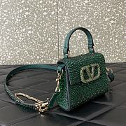 	 Bagsaaa Valentino Mini Vsling Bag With Sparkling Embroidery In Green - 13.5cm - 4