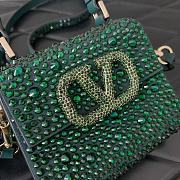 	 Bagsaaa Valentino Mini Vsling Bag With Sparkling Embroidery In Green - 13.5cm - 3
