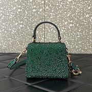 	 Bagsaaa Valentino Mini Vsling Bag With Sparkling Embroidery In Green - 13.5cm - 2
