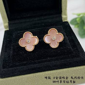 Bagsaaa Van Cleef & Arpels Clover Pink Earrings