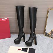 Bagsaaa Valentino Vlogo Black Over Knee Boots - 1