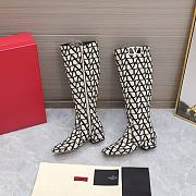 	 Bagsaaa Valentino Garavani VLogo Type boots in black Toile Iconographe fabric - 2