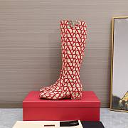 	 Bagsaaa Valentino Garavani VLogo Type boots in Red Toile Iconographe fabric - 1